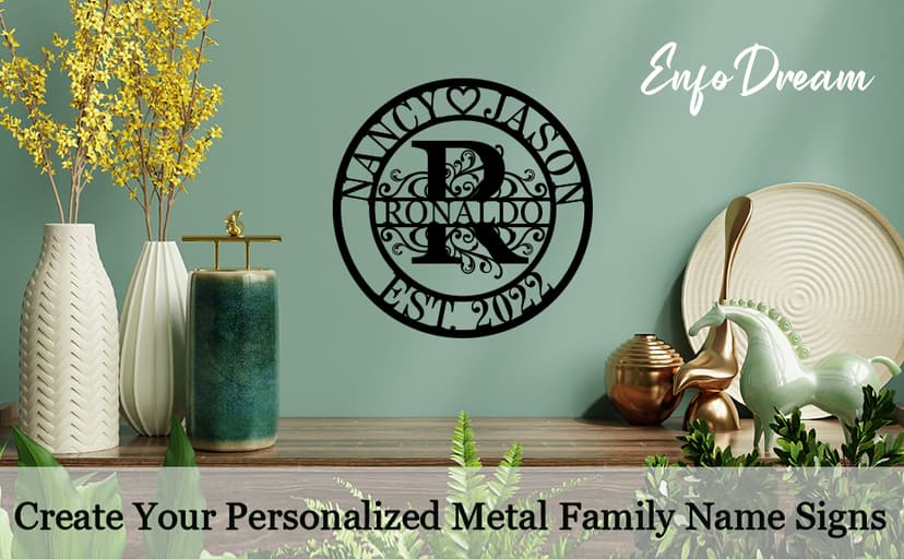 Wedding Gifts for Couples 2025, Personalized Metal Name Signs, Custom Name Signs, Custom Family Name Sign, Last Name Sign, Monogram Letters Wall Decor, House Warming Gifts New Home