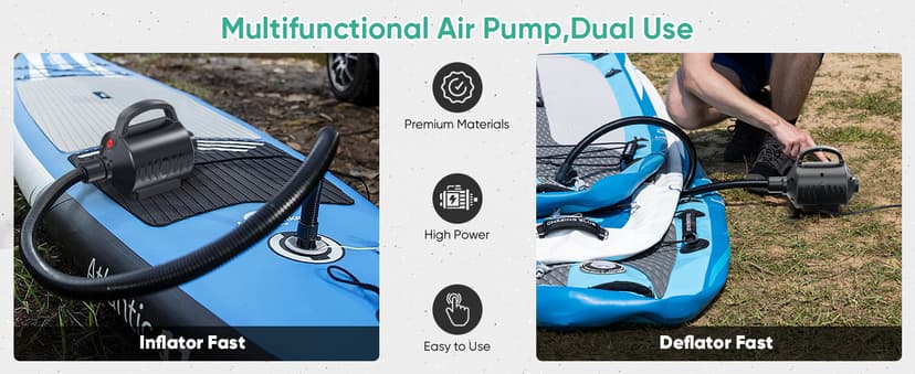 Electric Air Pump for Inflatable Pool Toys - High Power Quick-Fill Air Mattress Inflator Deflator Pump for Pool Float Raft Gymnastics Track Mat, Portable Air Pump 4 Nozzles AC 110-120V (400W)