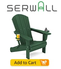 SERWALL Adirondack Chair with Cup Holders - Composite Adirondack Chairs Set of 4 HDPE Outdoor Chairs All Weather Use- Green