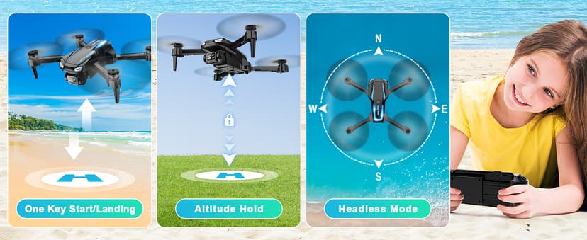 Drone with 1080P Camera, Foldable Remote Control Quadcopter for Adults Beginners, Mini Drone with Stable Hover, Waypoint Fly, 3D Flips, One Key Start, 2 Batteries, Easy to Fly Indoors & Outdoors