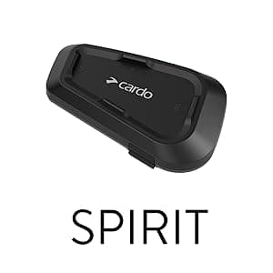 Cardo Systems Spirit Motorcycle Bluetooth Communication Headset, 2-Way Bluetooth, Thin 32mm Speakers, Waterproof, Universal Connectivity - Single Pack