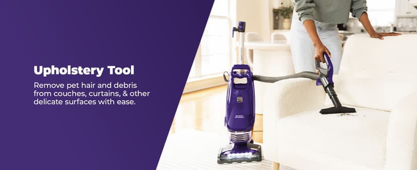 Kenmore BU4018 Intuition Bagged Upright Vacuum Lift-Up Carpet Cleaner 2-Motor Power Suction with HEPA Filter,3-in-1 Combination, Upholstery Tool for Hardwood Floor, Pet Hair, Purple