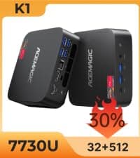 ACEMAGICIAN Kron Mini K1 Mini PC, Ryzen 7 7730U(Upgraded 5825U/7430U), 16GB DDR4 512GB SSD Mini Computers(up to 4.5Ghz), Light Gaming Desktop 4K Triple Display Mini Desktop Bluetooth/WiFi6/Office
