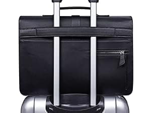 ESTARER Men's Leather Briefcase 15.6 Inch Laptop Computer Bag for Office/Business/Travel, Large Satchel Professional Pu Leather Messenger Shoulder Bag, Black