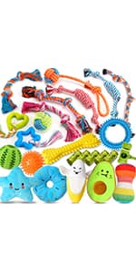 Zeaxuie 9 Pack Luxury Puppy Toys for Teething Small Dogs, Puppy Chew Toys with Cute Squeaky Dog Toys, Ball and More Rope Dog Chew Toys B094XG29MW