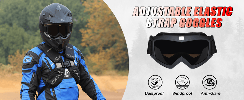 TRIANGLE Adult Dirt Bike Helmet Full Face Motorcycle Helmets with Adjustable Goggles & Gloves - DOT/FMVSS-218 Certified Motocross Helmet for Off-Road ATV BMX UTV