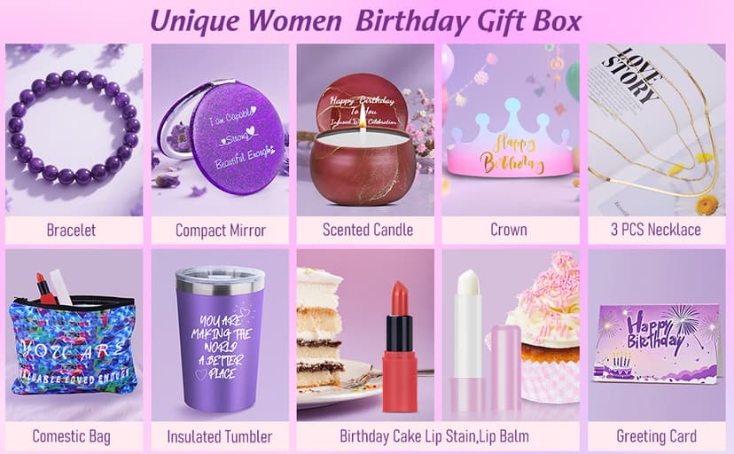 Birthday Gifts for Women - Unique Inspirational Theme Happy Birthday Gift for Her/Friendship/Sister/Best Friend/Mom/Girlfriend/Wife/Teen Girls/Bestie,Gifts for Women