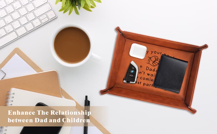 Birthday Gifts for Dad, Leather Tray for Dad, New Dad Gifts for Husband from Wife, Best Dad Gifts from Son Daughter, Christmas Thanksgiving Sentimental Gifts for Father Husband Stepdad