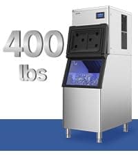Real Relax Commercial Ice Maker 440 lbs/24H with 330 lb Storage Bin, ETL Approved Commercial Ice Machine with Automatic Self-Cleaning, LCD Display – for Restaurant, Bar, Hotel, Café