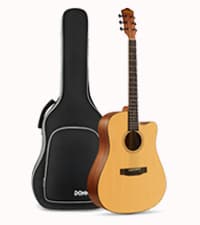 Donner 41” Acoustic Guitar Bundle for Beginners Adults with Online Lesson, 4/4 Full Size Steel Acustica Guitarra with Gig Bag, Tuner, Strap, Strings, Picks, Capos, Cutaway, Natural, DAG-1C/DAD-110C
