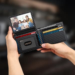 14 Cards Bifold Minimalist Thin Wallet with 2 ID Windows & Cash Slot Front Pockt Carteras Para Hombres Birthday Gifts for Men ZALVEX Wallet for Men Slim RFID Blocking Leather Credit Card Holder Wallet B0FPQ5H6BT