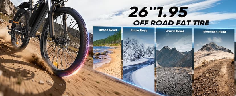 Electric Bike - Electric Bike for Adults 500W, Up to 55 Miles, 20MPH Electric Mountain Bike, 26'' Tires Lightweight E-Bike for Commuting Mountain Road Sand