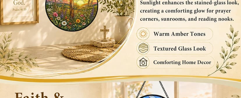 Stained Glass Suncatcher Window Hanging Couples Best Friend Sister 2026 Christmas Oranment Family Mothers Day Gifts for Mom Birthday Gifts for Women Gifts for Mom Christmas Grandma Her Wife Nana Aunt B0H4RPLWX7