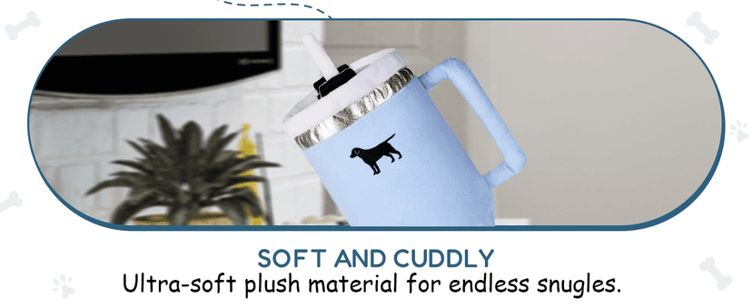 Pup Cup Tumbler Dog Toy – Birthday Dog Toy, Funny Squeaky Plush Puppy Gift, Cute Birthday Present (Pink Peach Dust)