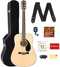 Fender CD-60S Solid Top Dreadnought Acoustic Guitar - All Mahogany Bundle with Gig Bag, Tuner, Strap, Strings, Picks, and Austin Bazaar Instructional DVD