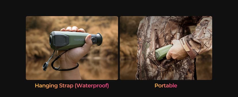 TOPDON TS004 Thermal Imaging Monocular, 320 x 240 TISR 256 x 192 IR Resolution, Supported Wireless Connection, 13mm 50Hz Thermal Night Vision with 11h Battery Life, IP67 Monocular for Hunting