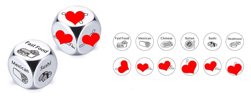 Him Her Couple Gifts for Boyfriend Girlfriend Food Decider 11th Anniversary Steel Date Night Gifts for Husband Wife for Wedding Christmas Valentines Birthday for Women Men