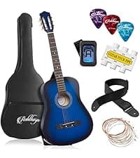 Ashthorpe 38-inch Beginner Acoustic Guitar Package (Black), Basic Starter Kit w/Gig Bag, Strings, Strap, Tuner, Pitch Pipe, Picks