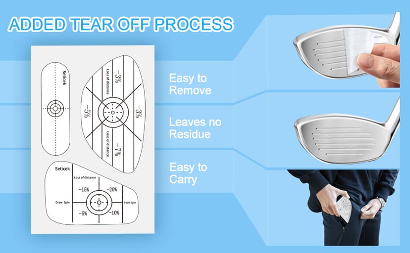 Golf Impact Tape Labels |Self-Teaching Sweet Spot and Consistency Analysis | Improve Golf Swing Accuracy and Distance |Choose Between 150 Pc and 300 Pc