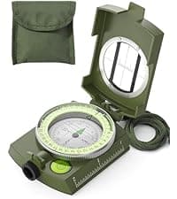 Sportneer Compass: Accurate Durable Lightweight Orienteering Compass with Strap and Carrying Case, Glow in The Dark Waterproof Hiking Essentials for Camping Backpacking, Best Survival Gifts for Kids