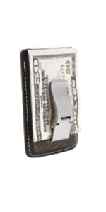 House of Jack Co. Ivor Bifold Money Clip Wallet for Men, Slim Front Pocket Wallet with Strong Magnetic Clip, Exterior ID Window, Full Grain Cowhide, Brown