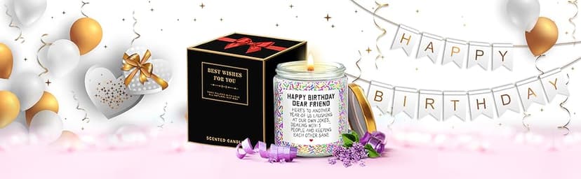 Happy Birthday Gifts for Women, Best Friends, BFF Friendship Gift for Women Funny Gifts for Woman, Best Friends, Her, Sister, Female, Coworker, Girlfriend, Bestie Christmas Candles Gift
