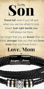 To My Son Bracelet Gift From Mom & Dad | Gifts for Son, Teen Boys for Birthday, Graduation, Christmas & Easter | Beautiful Cuban Cross Bracelet with Heartfelt Message Card & Gift Box