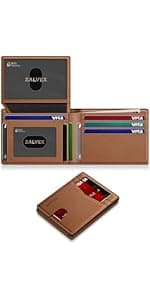 14 Cards Bifold Minimalist Thin Wallet with 2 ID Windows & Cash Slot Front Pockt Carteras Para Hombres Birthday Gifts for Men ZALVEX Wallet for Men Slim RFID Blocking Leather Credit Card Holder Wallet B0FPQ5H6BT