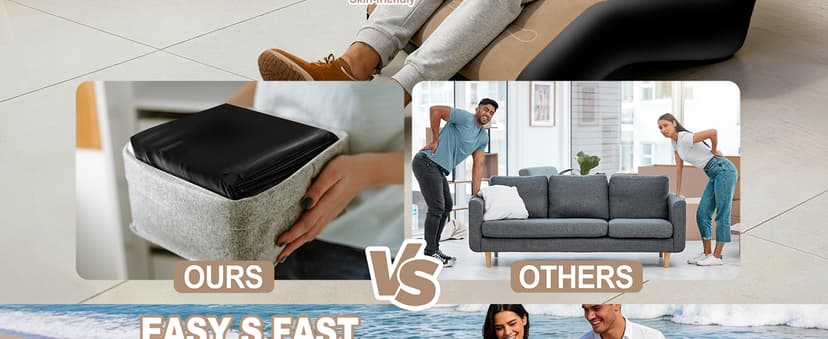 FluSing Inflatable Couch for Camping, Blow Up Couch for Adults with Armrest, Waterproof Flocked Surface Inflatable Sofa Bed Indoor, Portable Inflatable Chairs for Movie Night, Air Sofa Outdoor