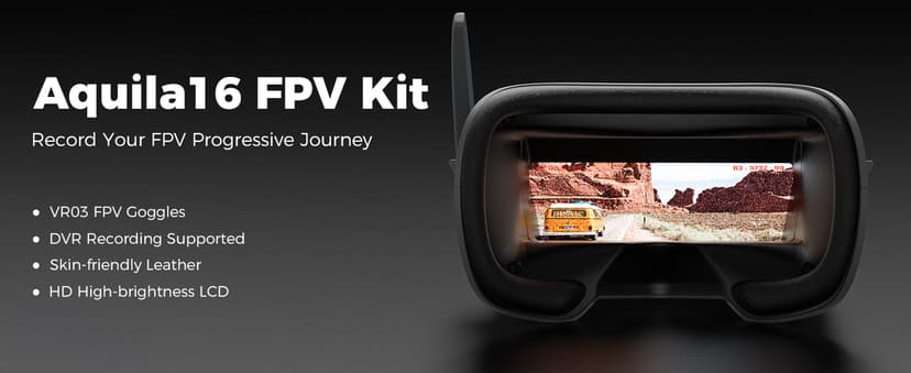 BETAFPV Aquila16 FPV Kit with LiteRadio 2 SE Transmitter for Simulator, VR03 Goggles with DVR Recording Function, 3 Flight Modes, Supported 1S RTF Kit for FPV Beginner to Fly Indoor & Outdoor ELRS V3