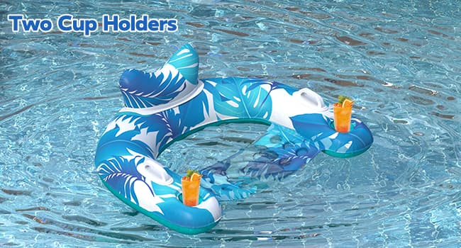 Pool Floats, 3 Pack Inflatable Pool Float Chairs with Cupholders & Handles, Pool Floats Adult & Kids Perfect for Pool Lake & Rivers, Pool Toys Party, Relaxing Inflatable Chair for Swimming Pool