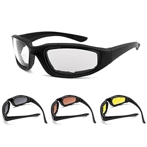 3 Pair Motorcycle Riding Glasses Padding Goggles UV Protection Dustproof Windproof Motorcycle Sunglasses for Outdoor Actives