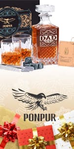 PONPUR The Legend Has Retired 2025 Retirement Gifts for Men Women Stocking Stuffers, Whiskey Decanter Gift Set with 2 Whisky Glasses, Best Christmas Birthday Presents for Dad Coworkers Teacher