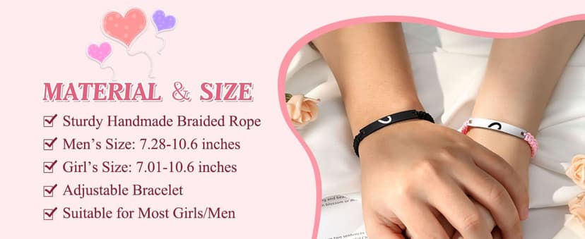 UPROMI Matching Bracelets for Couples, Dad&Daughter, Brother&Sister, Fathers Day Valentines Christmas Birthday Gifts