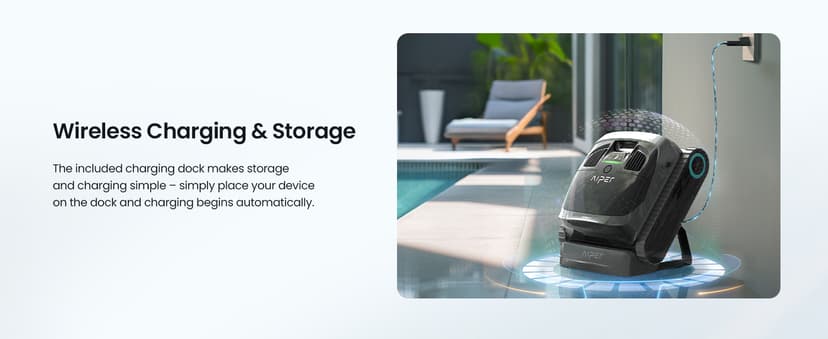 (2026 Upgrade) AIPER Scuba X1 Cordless Robotic Pool Cleaner with Micromesh Ultra-Fine Filter, Include Wireless Charging Dock, Cross Pattern Smart Navigation, Horizontal Waterline Scrubbing