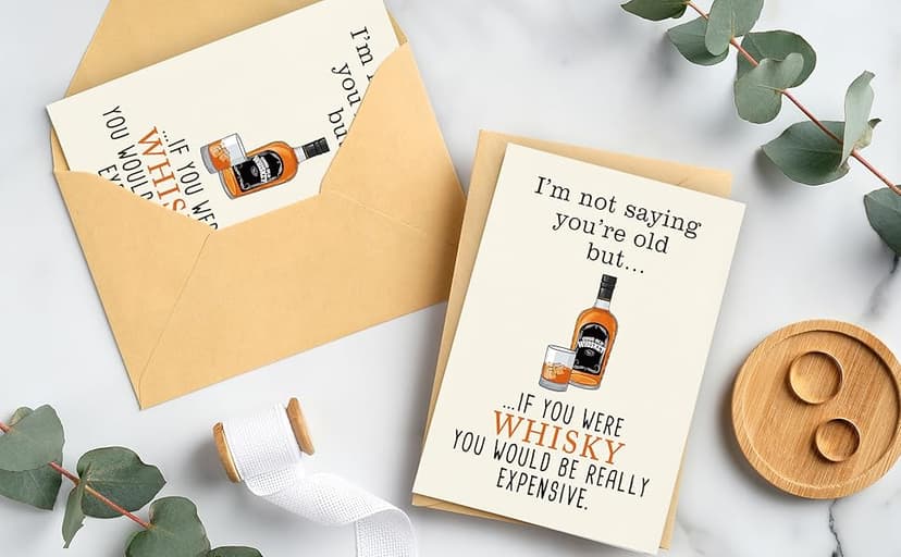 Greeting Card, Birthday Card for Husband, Men, Boyfriend, Him, Funny Gift, Happy Birthday, Premium 400gsm Cardstock