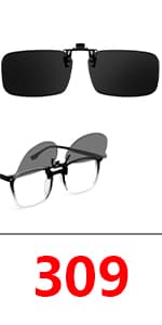Trysee Rectangular Clip-On Flip-Up Blue Light Blocking Glasses for Eyes Strain/Light Sensitive TS309