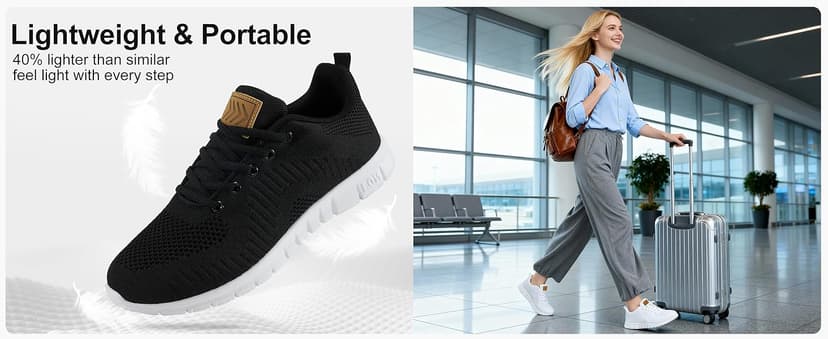 Alicegana Womens Sneakers Tennis Shoes Lightweight Non Slip Casual Walking