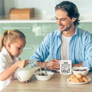 Unique Ceramic Cup Printed on Both Sides Personalized Christmas Birthday Father’s Day Presents for Dad Husband Stepfather Fathers Day Dad Gifts 11oz Funny Coffee Mug for Dad from Daughter Son Wife B09C8JJFL2