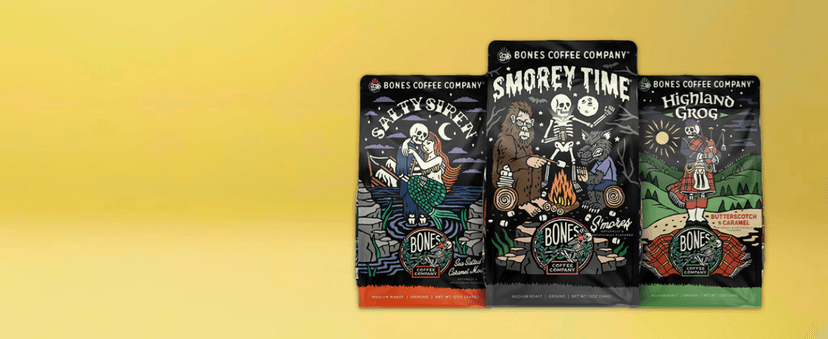 Bones Coffee Company NEW World Tour Sample Pack, Single-Origin Flavored Coffee Low Acid Medium Roast Arabica Beans Specialty Coffee Gifts Compatible Auto Drip and French Press, 4 oz Pack of 5 Ground B0BBY6V5T3