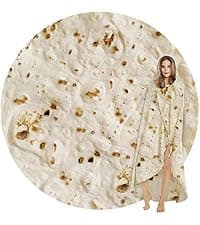 SeaRoomy Burritos Tortilla Blanket, Realistic Food Wrap Blanket Double Sided, Novelty Funny Tortilla Round Giant Soft Blankets (Beige, 47 inches)