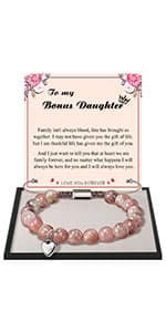 Stocking Stuffers for Teens, Christmas Gifts for Mom from Daughter Beaded Bracelets for Women Teen Girl Gifts Adjustable Charm Link Bead Birthday Graduation Gift for Her Girlfriend Sister