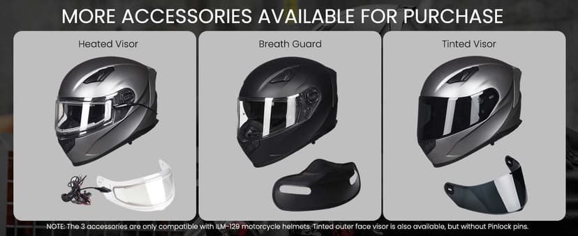 ILM Motorcycle Helmets Full Face with Anti-Fog Pinlock for Cascos para Motos Snowmobile Mens Women Heated Shield Compatible DOT Model 129