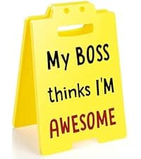 MBL Funny Office Decor Accessories - Answer Desk Rates, Gag Fun Cubicle Decoration Plaque Sign Gifts for Women Men Coworker Teammate Teacher Employee Bosses Appreciation Boss Day White Elephant