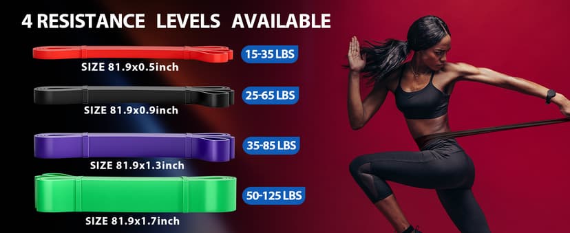 LEEKEY Resistance Bands, Exercise Bands with Handles,Pull Up Assist Bands - Band Set with Door Anchor - Bands for Working Out,Band for Men and Women Fitness Training,Home Workouts