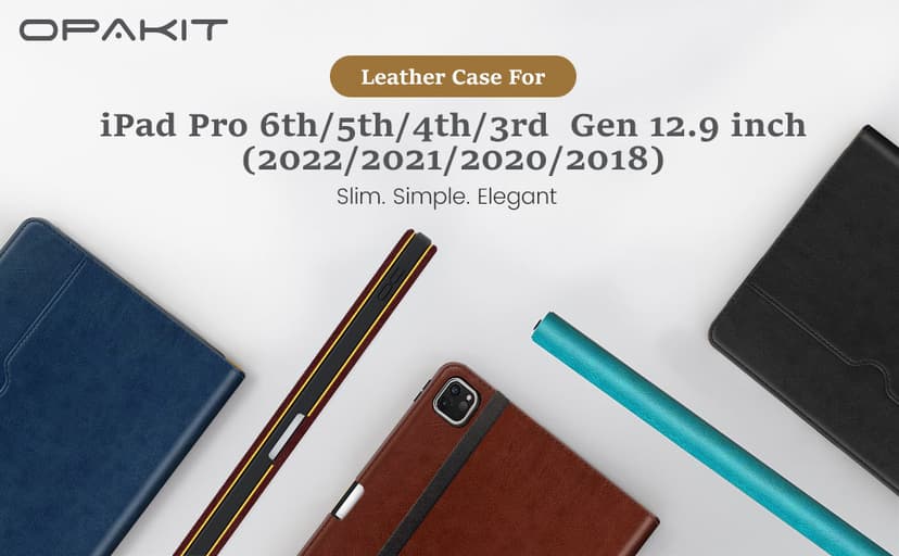 Leather Cases for IPad Pro 12.9 Case 6th/5th/4th/3rd Generation - Protective Multi-Angle Folio with Pencil Holder & Pocket - Auto Wake/Sleep, Premium PU Leather Cover - Brown