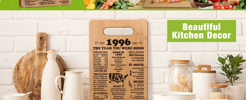 30th Birthday Gifts for Women Men, 1996 Birthday Gifts for Her Him, 30 Years Old Gifts, 30th Birthday Gift Ideas, 30th Birthday Decorations for Women Men, Back in 1996 Cutting Board Gifts B0CP8WS7FK
