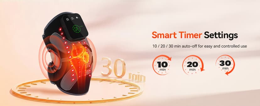 Red Light Therapy Knee Massager 660nm & 850nm, Heated Vibration Knee Brace Cordless Rechargeable 5000mAh, Timer & Pulse Modes for Knee Elbow Shoulder Joint Comfort Support Device B0GS5MWP52