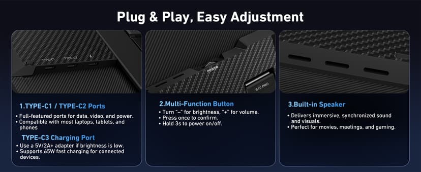 Vixtan 14" Triple Laptop Screen Extender, 3.0 lbs Lightweight FHD IPS Portable Monitor for Laptop, USB-C Plug & Play Multi Screen Attachment for 13-17.3" laptops with Windows/Mac/Chrome
