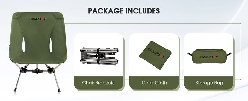 Camping Chair Backpacking Portable Hiking Ultralight Small Lightweight Folding Chair for Outdoor Camp Beach Picnic Concert, Supports 330lbs (Khaki,1PCS)
